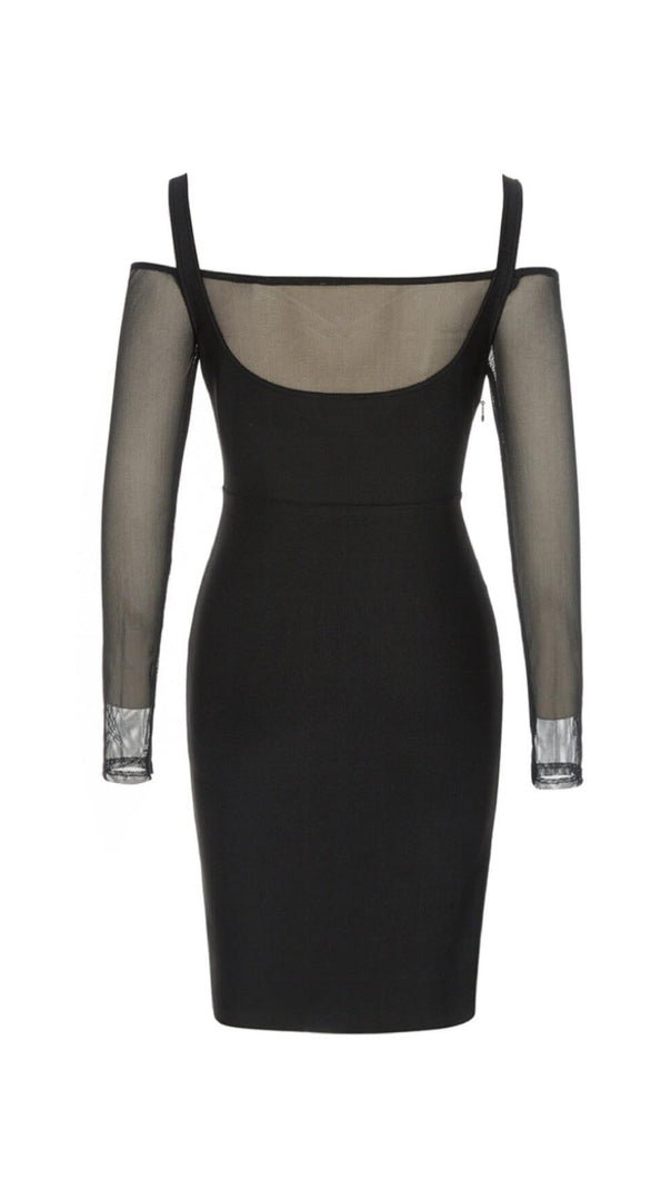 AIIZIE TULLE HIP WRAP DRESS IN BLACK - product image