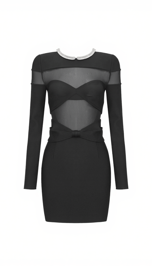 AIIZIE ARLEY CRYSTAL PATCHWORK MINI DRESS - product image