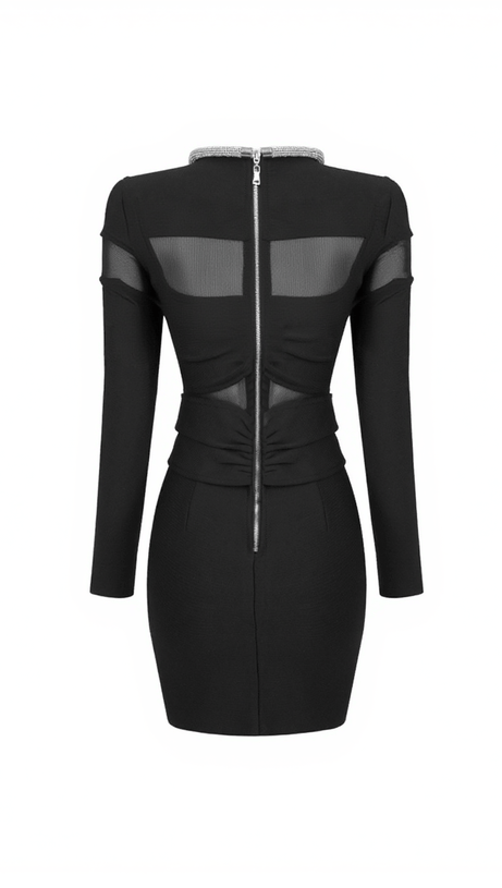 ARLEY CRYSTAL PATCHWORK MINI DRESS