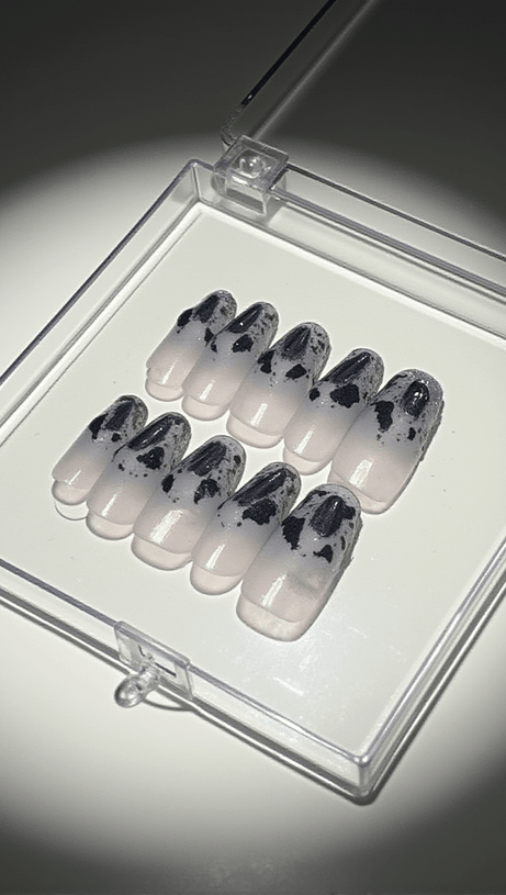 BLUE CRYSTAL GLITTER PRESS ON NAILS