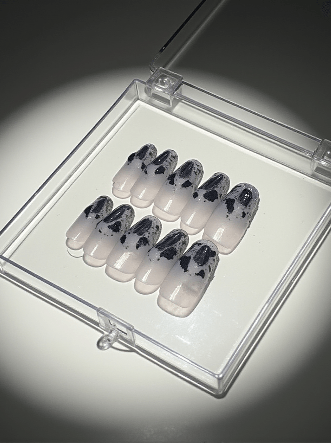 BLUE CRYSTAL GLITTER PRESS ON NAILS