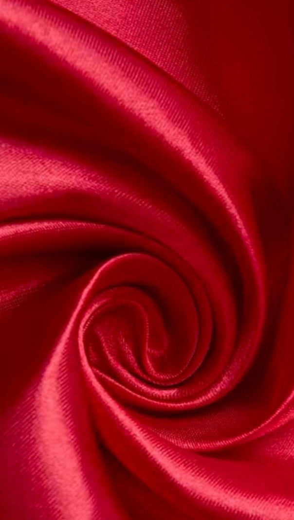 AIIZIE OFF SHOULDER SATIN HIGH SLIT FLOOR LENGTH DRESS IN RED - product image