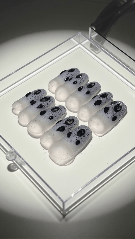 BLUE CRYSTAL GLITTER PRESS ON NAILS