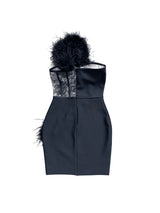 Hayes One Shoulder Feather Bandage Dress