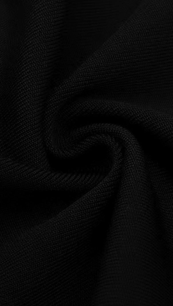 AIIZIE SHINY MESH STITCHED FISHTAIL SUSPENDER MIDI DRESS IN BLACK - product image