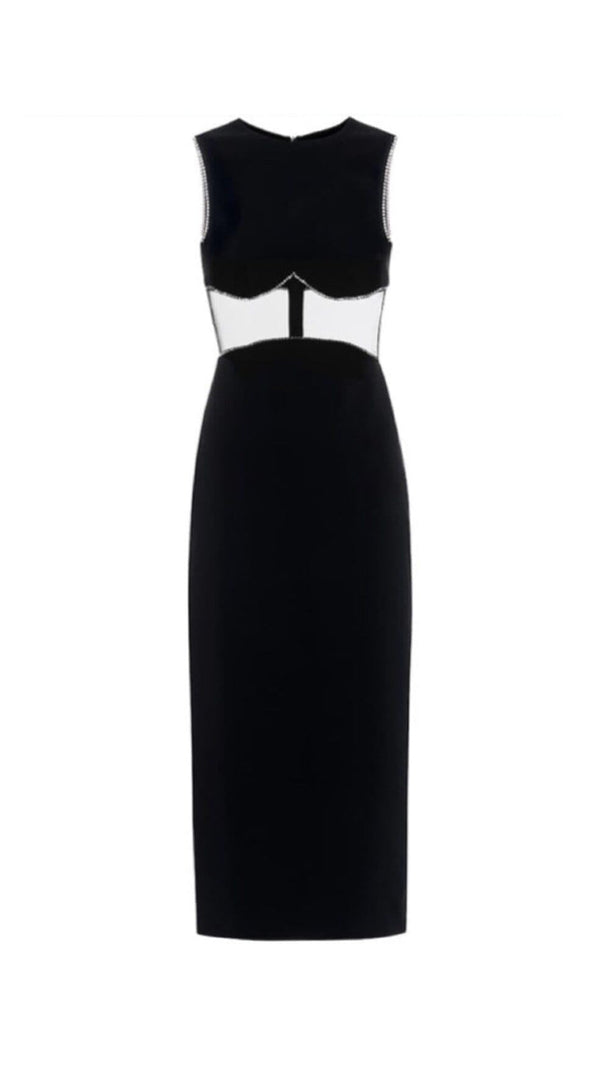 AIIZIE OPEN-WAISTED STITCHED BUTTOCK DRESS IN BLACK - product image