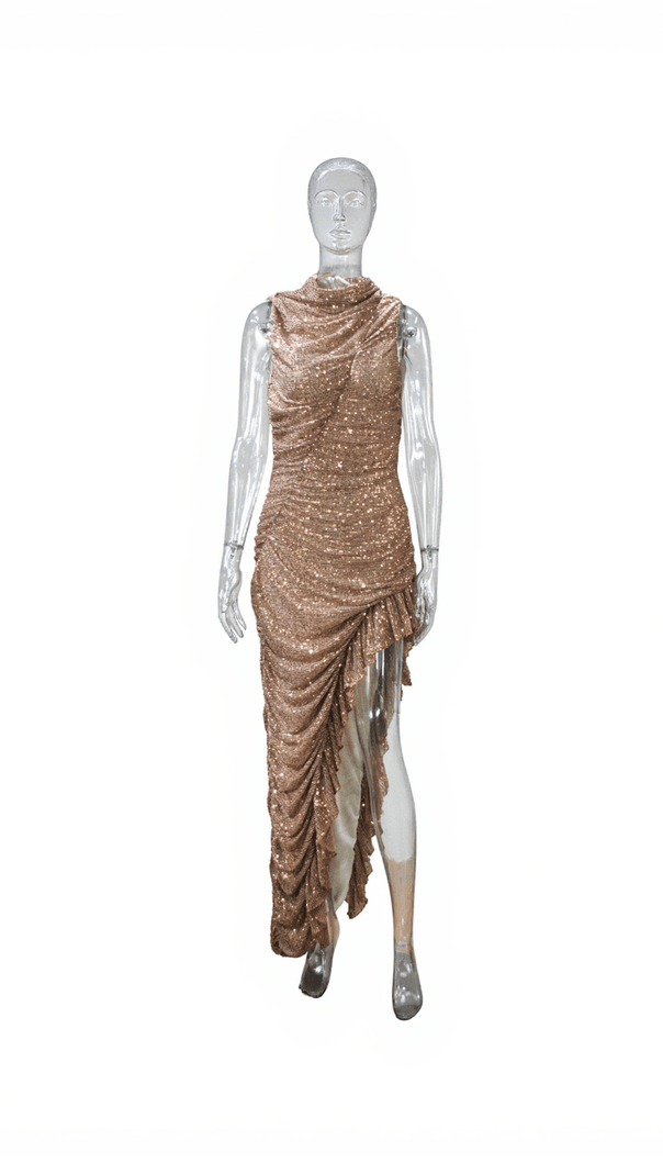 AIIZIE YUSUF SLEEVELESS ASYMMETRIC SEQUIN DRESS - product image
