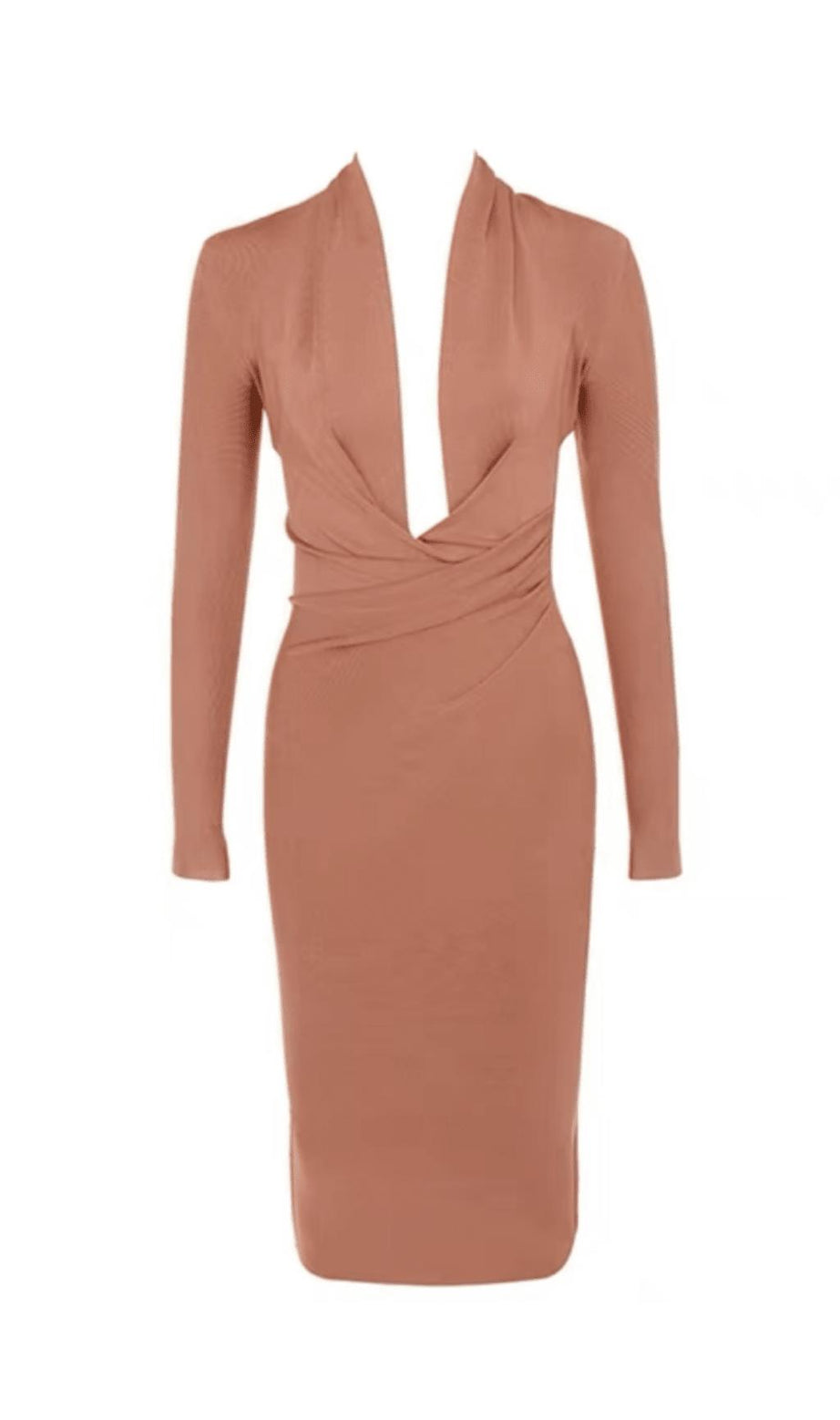 DARK V SKINNY KLEID IN SCHOKOLADE