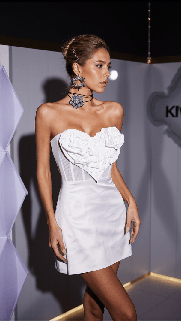 AIIZIE AARAV STRAPLESS HEART RUCHED DRESS - product image