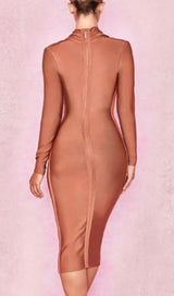 DARK V SKINNY DRESS IN CHOCOLATE