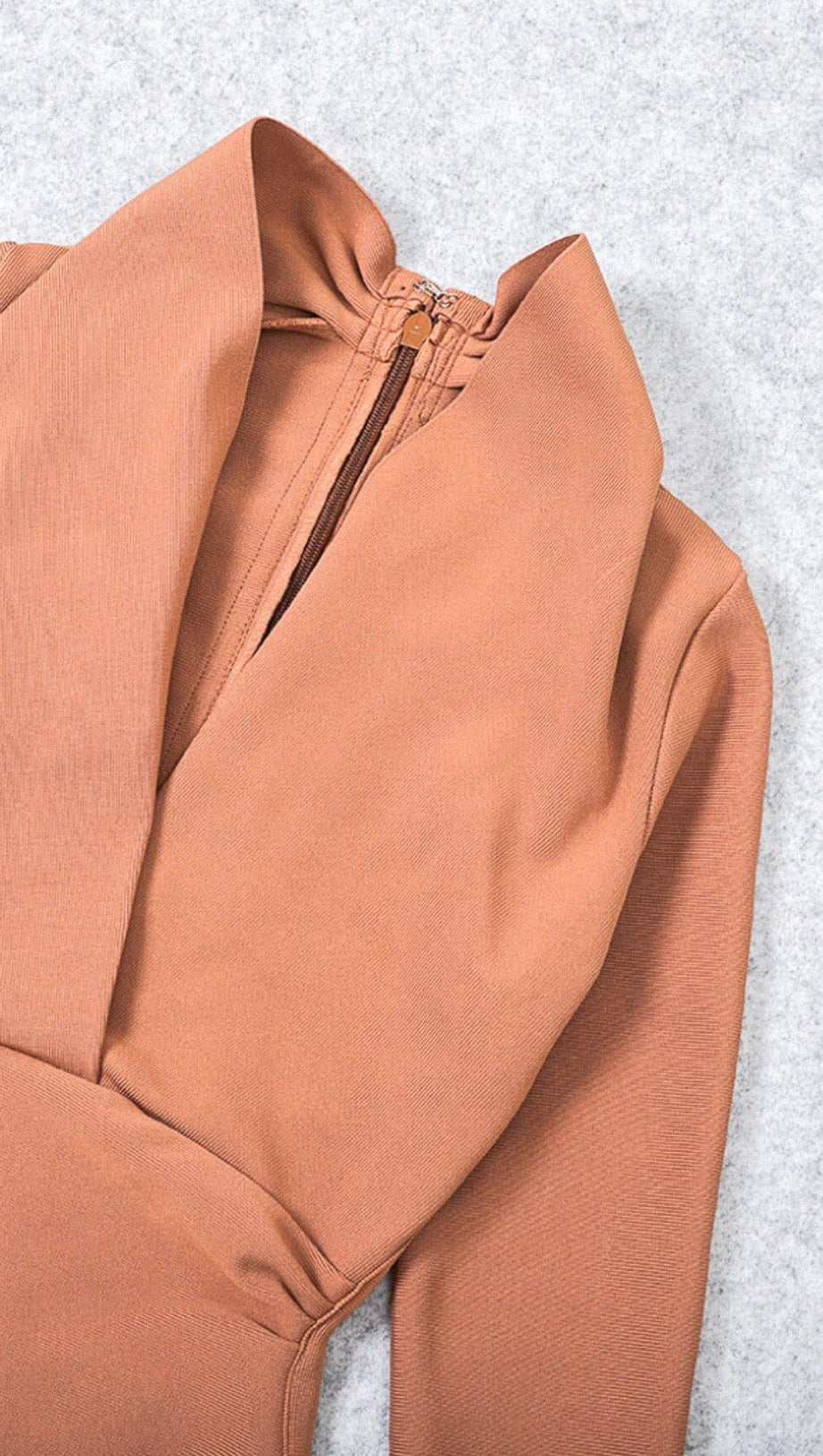 DARK V SKINNY DRESS IN CHOCOLATE