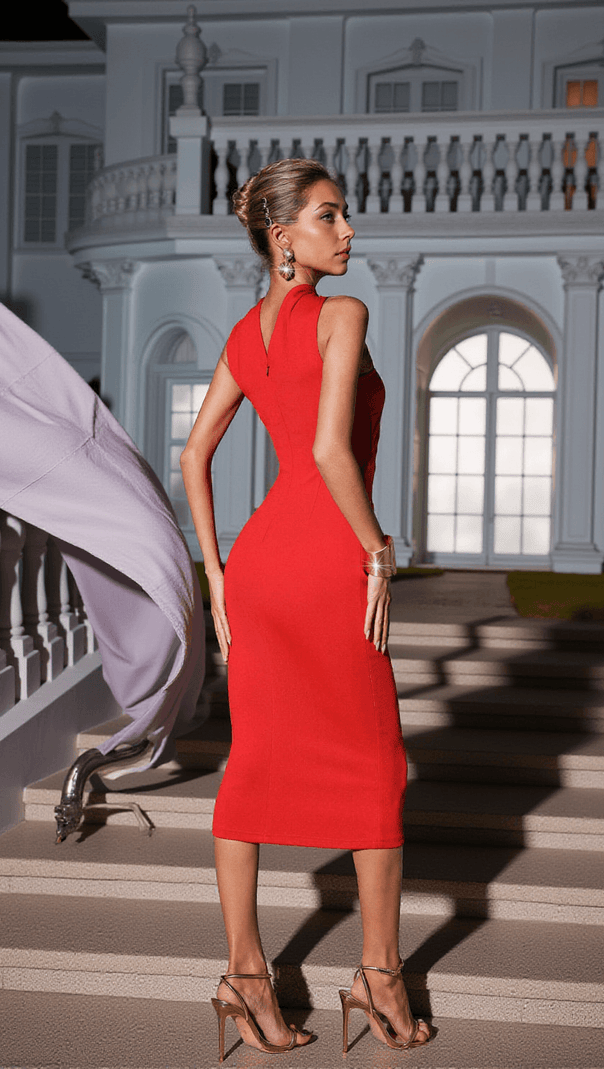 AIIZIE OZZIE CUTOUT RUCHED BANDAGE DRESS - product image