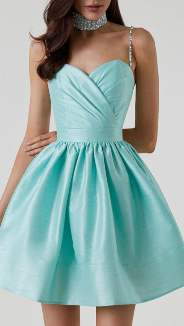 AIIZIE DIAMOND SUSPENDER DRESS IN MINT GREEN - product image