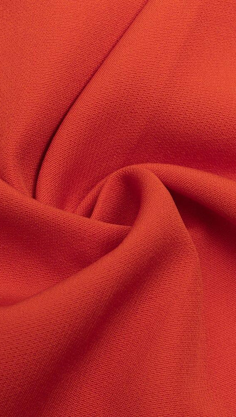 ORANGE ONE SHOULDER CLOAK SLEEVE WRAP HEM DRESS