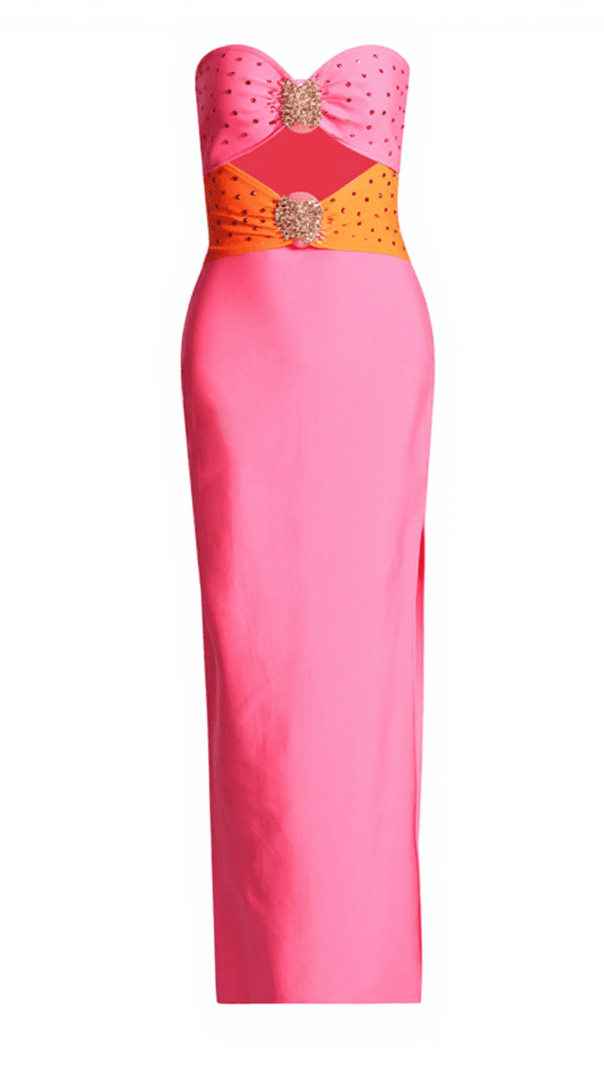 AIIZIE ORIOLE CRYSTAL CUTOUT BANDAGE DRESS - product image