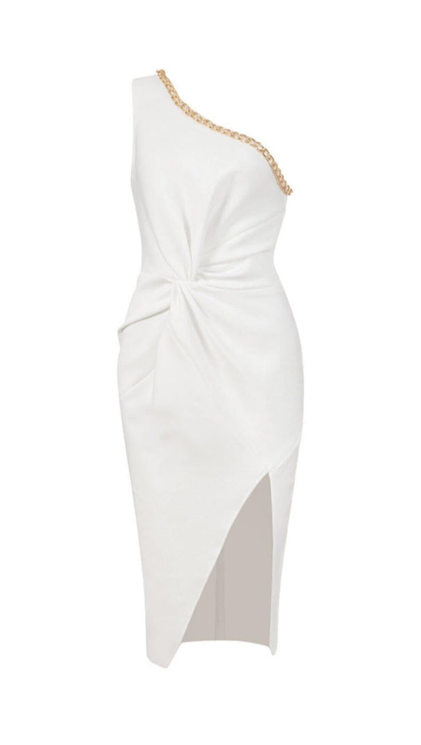 AIIZIE CROSS-SHOULDER CHAIN DRESS IN WHITE - product image