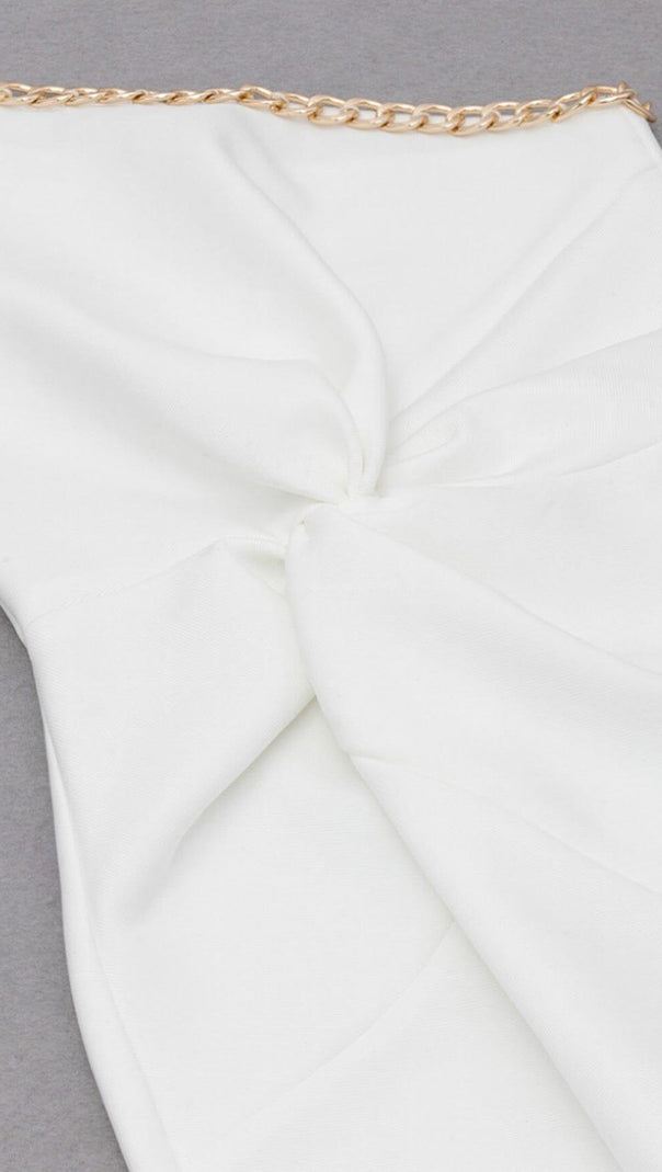 AIIZIE CROSS-SHOULDER CHAIN DRESS IN WHITE - product image
