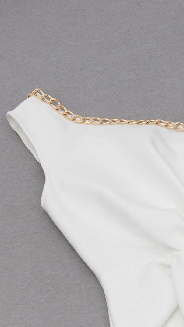 AIIZIE CROSS-SHOULDER CHAIN DRESS IN WHITE - product image