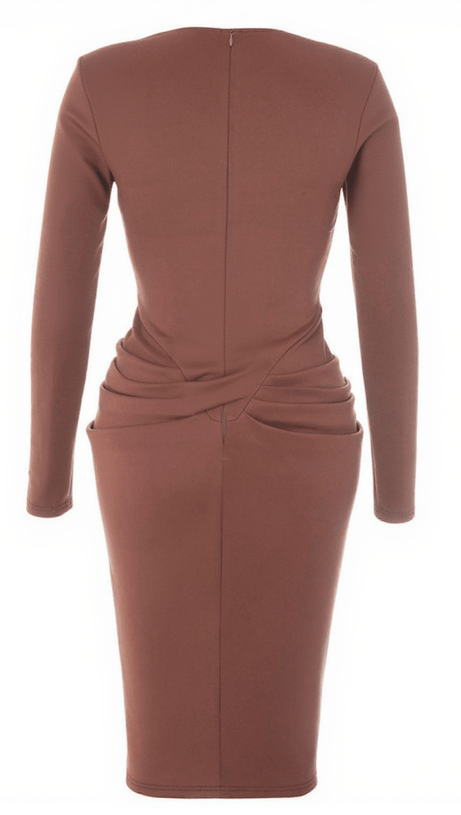 NOELANI LONG SLEEVE CORSET MIDI DRESS