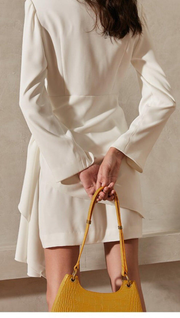 AIIZIE SUIT WRAP DRESS MINI DRESS IN WHITE - product image