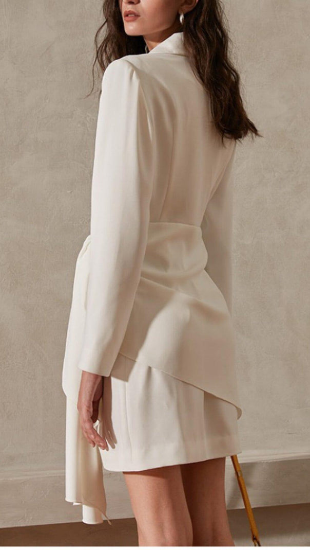 AIIZIE SUIT WRAP DRESS MINI DRESS IN WHITE - product image