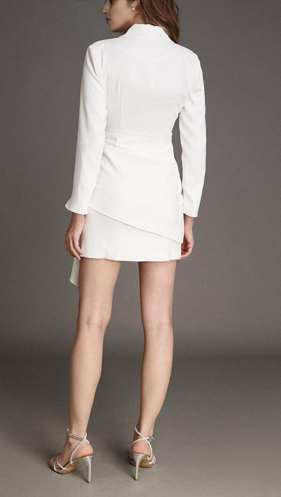 SUIT WRAP DRESS MINI DRESS IN WHITE 