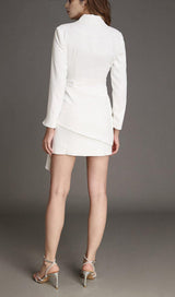 SUIT WRAP DRESS MINI DRESS IN WHITE 