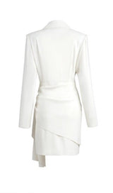 SUIT WRAP DRESS MINI DRESS IN WHITE 