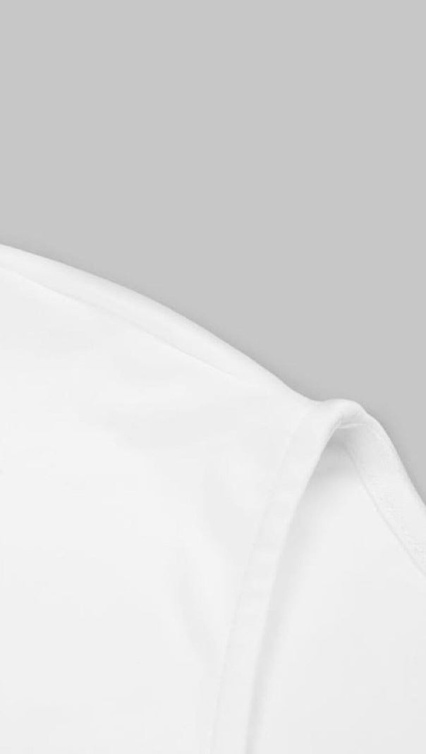 AIIZIE CROSS-SHOULDER OPEN-BACK MOP DRESS IN WHITE - product image