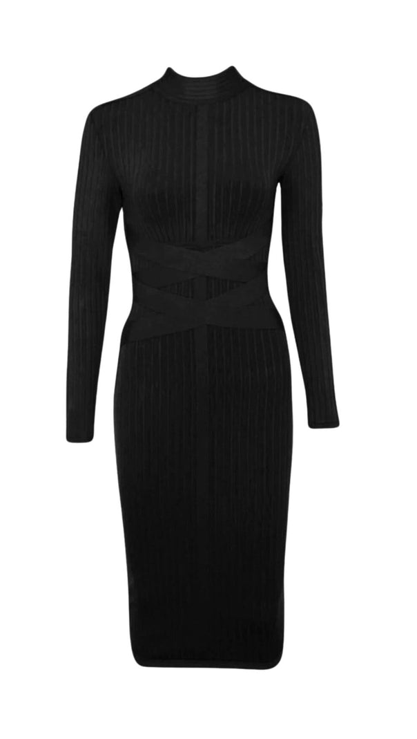 AIIZIE BLACK BANDAGE BASE DRESS - product image