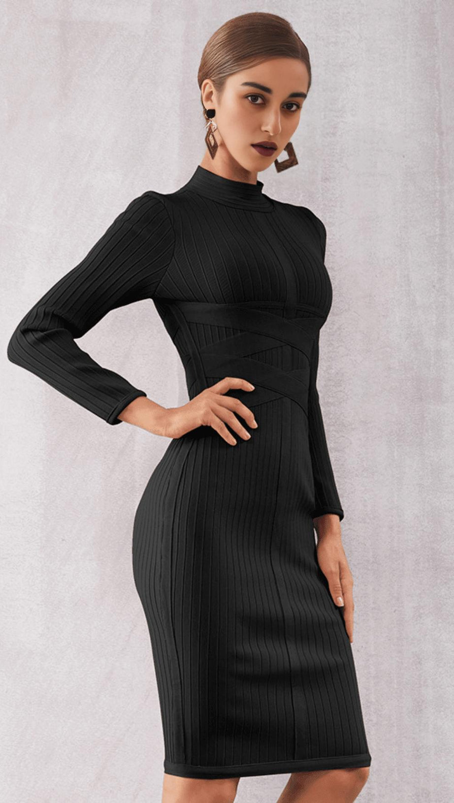 BLACK BANDAGE BASE DRESS