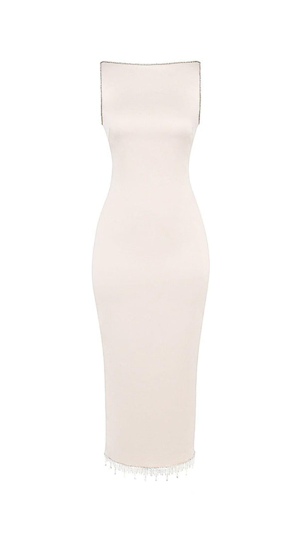 AIIZIE IVORY CRYSTALLISED MIDI DRESS - product image