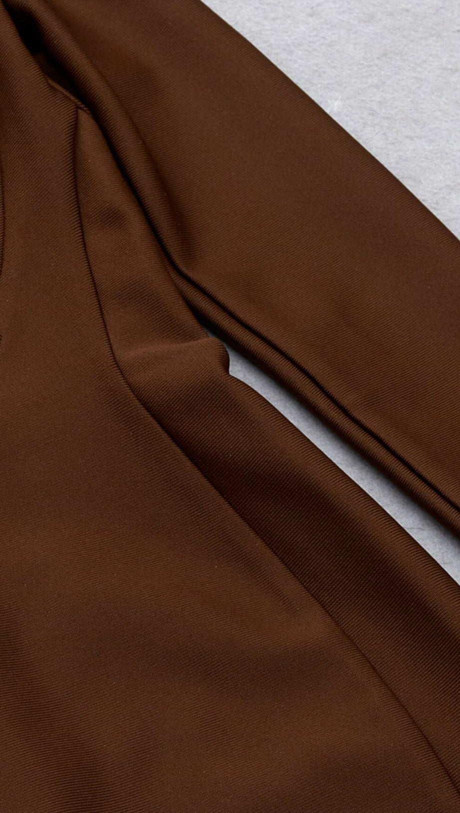 BANDAGE CUT-OUT LACE PATCHWORK EMBELLISHED DRESS COFFEE