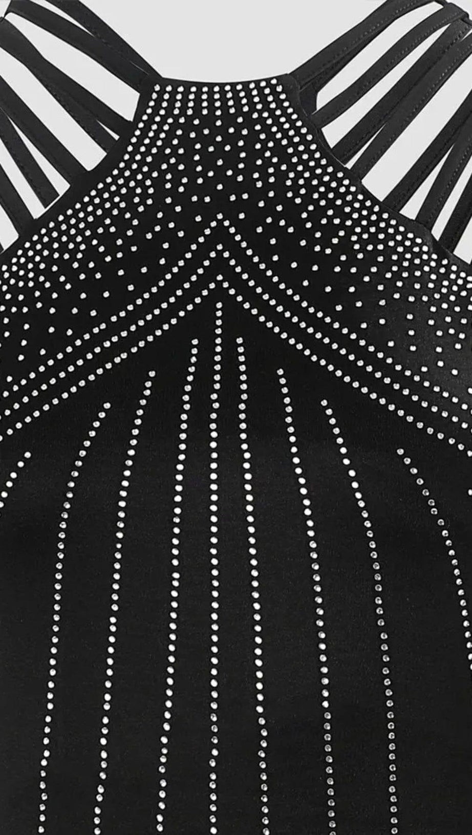 POLYESTER IRON-ON HALTER SLEEVELESS ONE STEP DRESS IN BLACK