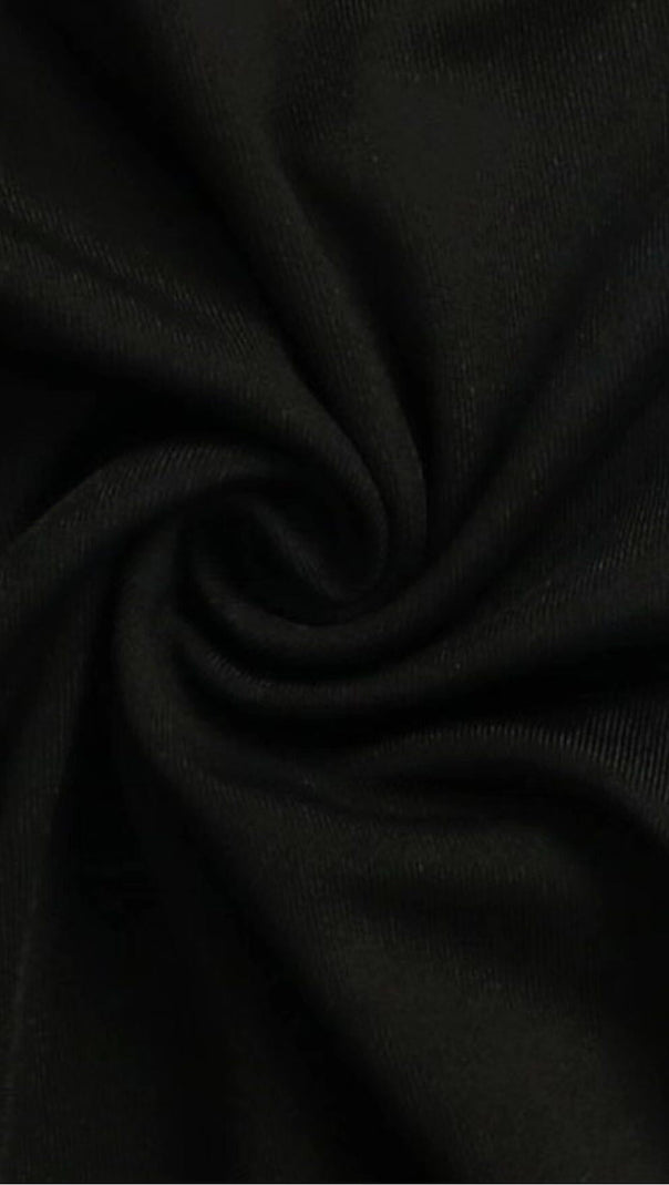AIIZIE POLYESTER IRON-ON HALTER SLEEVELESS ONE STEP DRESS IN BLACK - product image