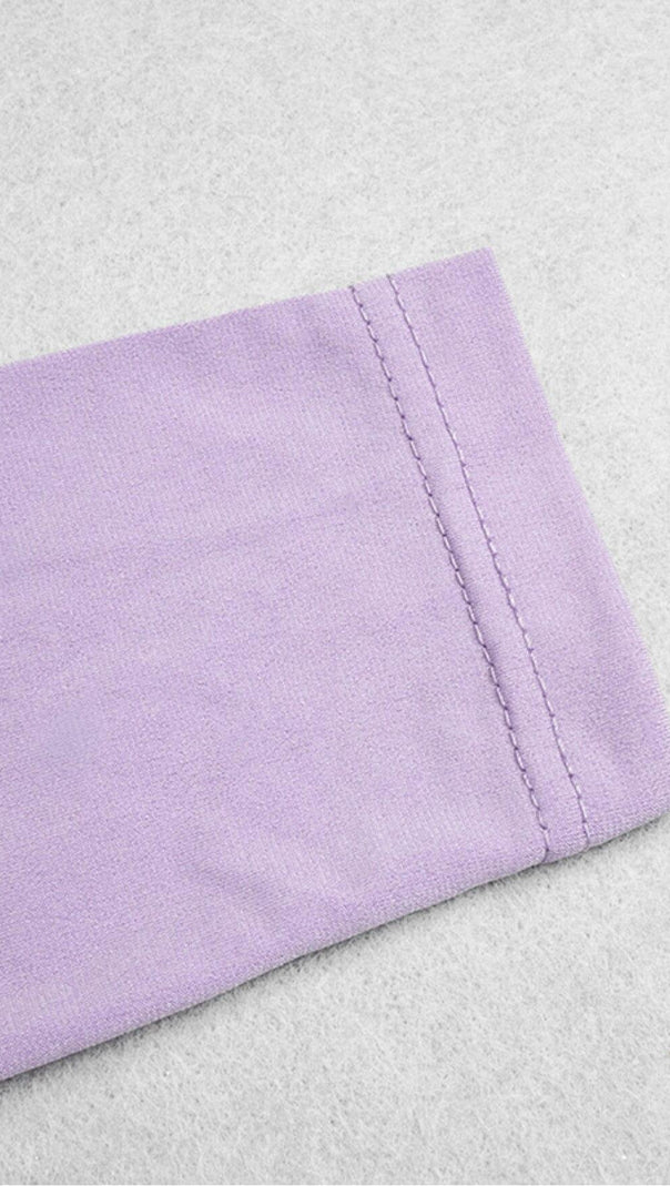 AIIZIE POLYESTER SOLID COLOUR SIMPLE LACE UP HOLLIOWED OUT ONE STEP DRESS IN LIGHT PURPLE - product image