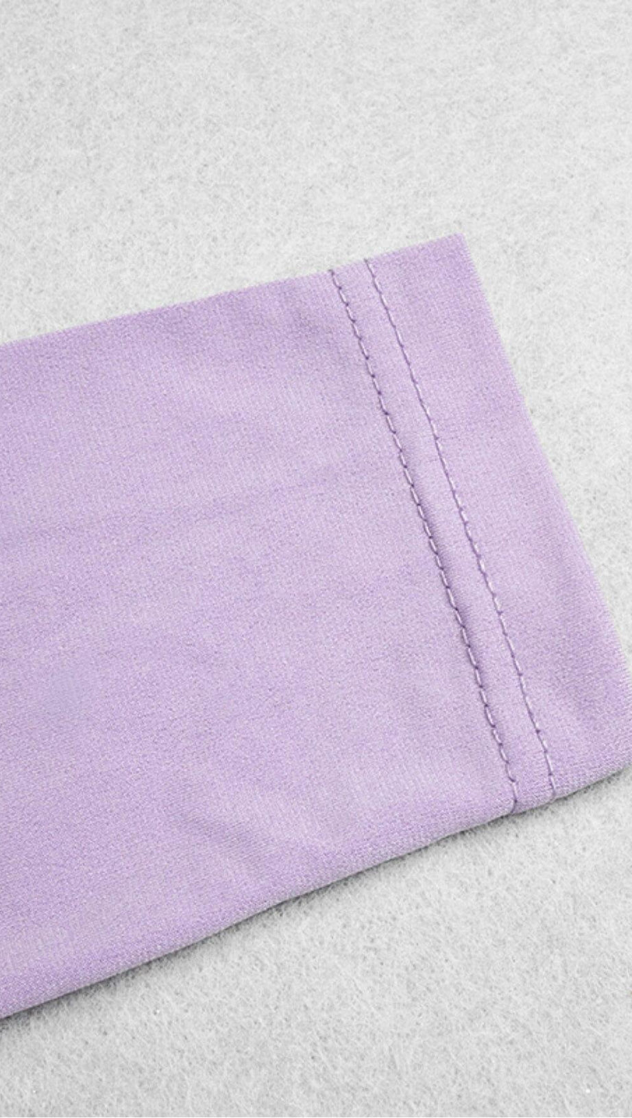 POLYESTER SOLID COLOUR SIMPLE LACE UP HOLLIOWED OUT ONE STEP DRESS IN LIGHT PURPLE