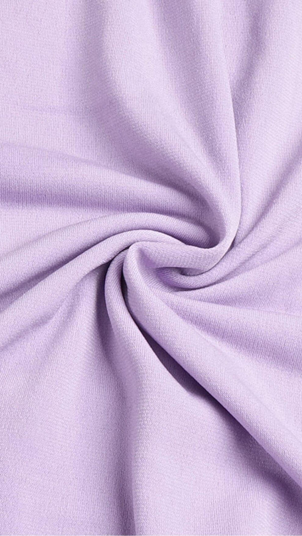 AIIZIE POLYESTER SOLID COLOUR SIMPLE LACE UP HOLLIOWED OUT ONE STEP DRESS IN LIGHT PURPLE - product image