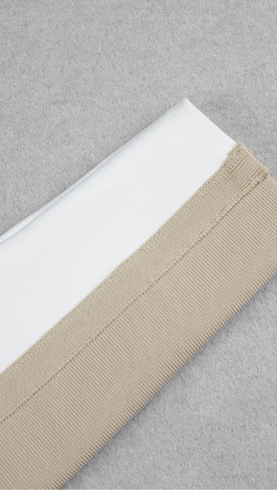 BANDAGE SLIM SPLICE ZWEITEILIGES WICKELKLEID IN APRICOT-WEISS