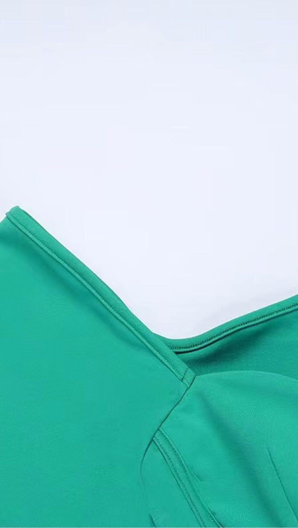 Polyesterl Side Hollew Sexy Chain Dress in Green