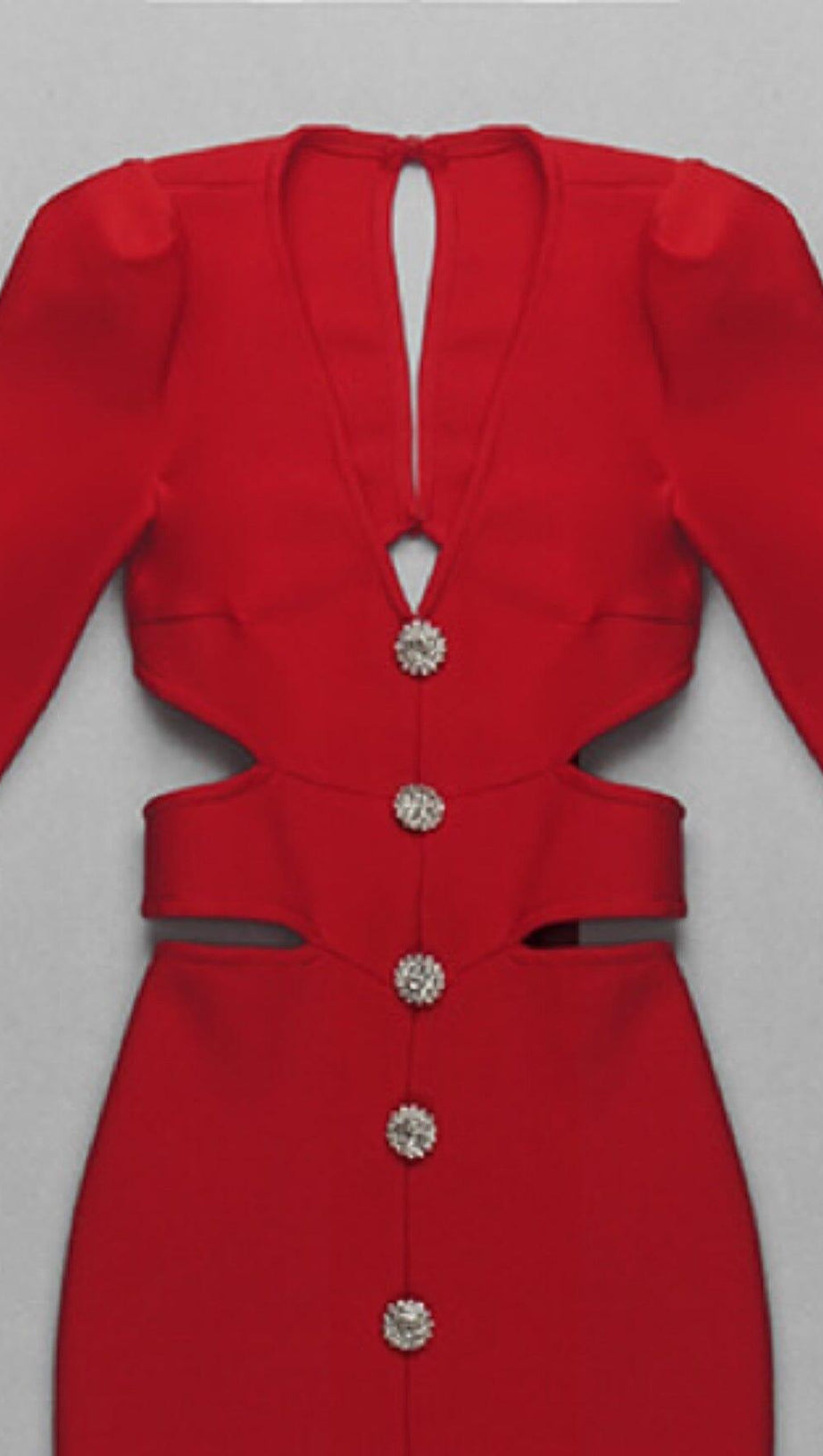 HOLLOW SLIM-FIT DRESS IN RED