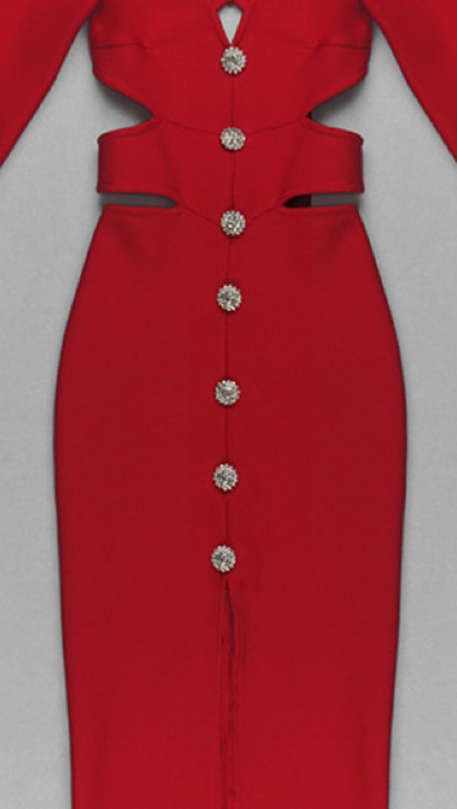 HOLLOW SLIM-FIT DRESS IN RED