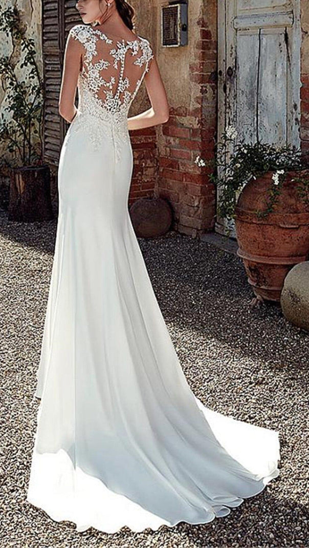 AIIZIE FISHTAIL MOPPING WEDDING DRESS IN WHITE - product image