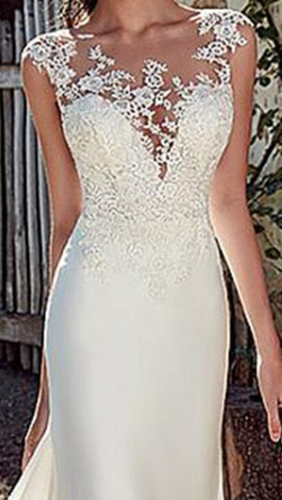 FISHTAIL MOPPING WEDDING DRESS IN WHITE