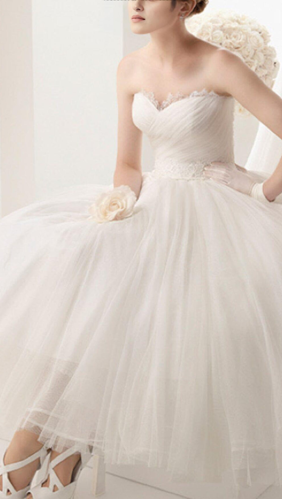 BANDEAU SHORT WEDDING DRESS IN WHITE