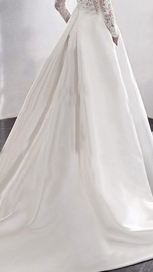 AIIZIE LACE STITCHED WEDDING DRESS IN WHITE - product image