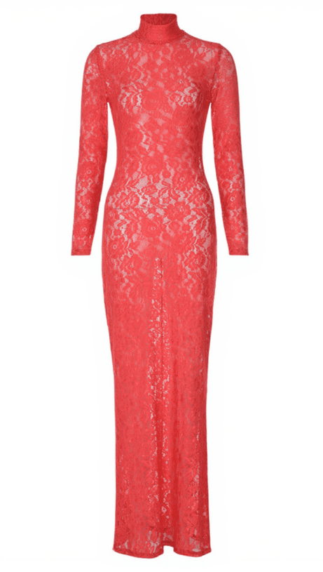 DAMIEN LONG SLEEVE LACE MAXI DRESS