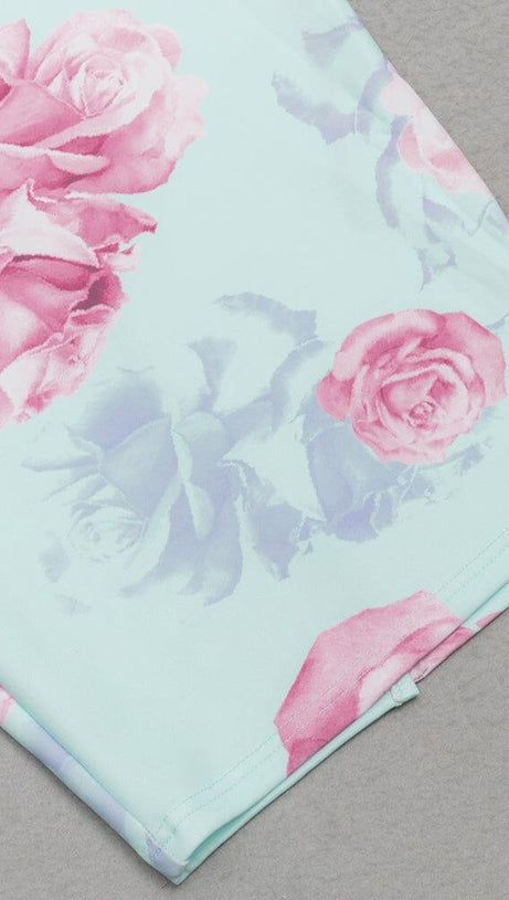 ONE SHOULDER STRAPLESS TIGHT PRINTED MIDI DRESS