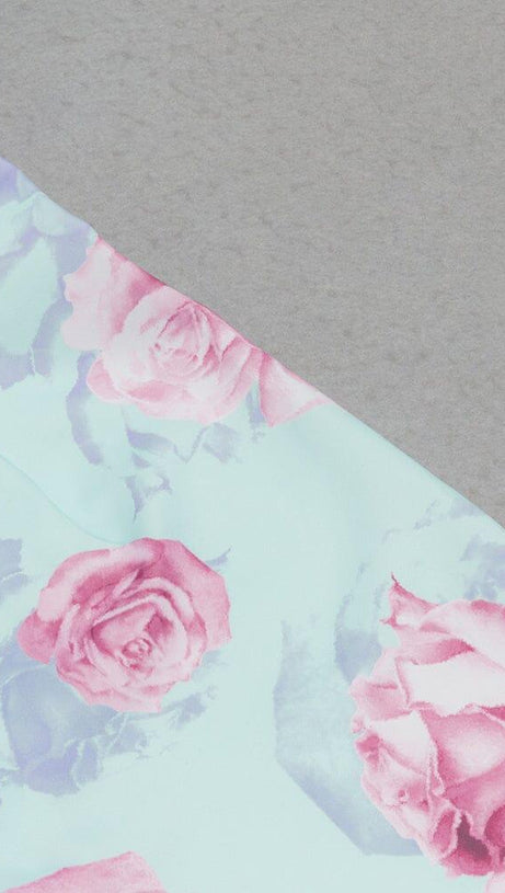 ONE SHOULDER STRAPLESS TIGHT PRINTED MIDI DRESS