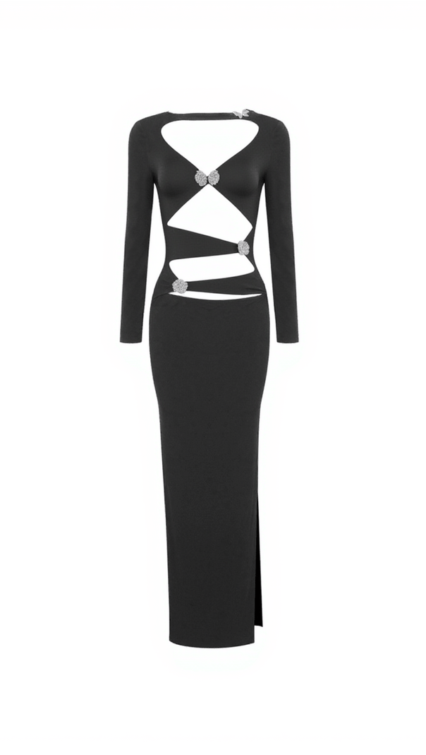 AIIZIE LUDO BUTTERFLY EMBELLISHED CUTOUT DRESS - product image